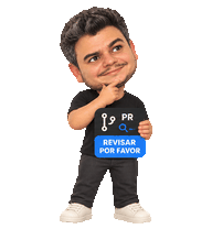 Mini Rafa pensativo, com a mão no queixo e cartão de PR revisar por favor